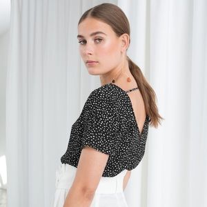 NWOT & Other Stories Low-Back Dotted Blouse